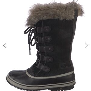 Joan of Arctic Sorel Women's Black Fur-Lined Winter Boots-Like New